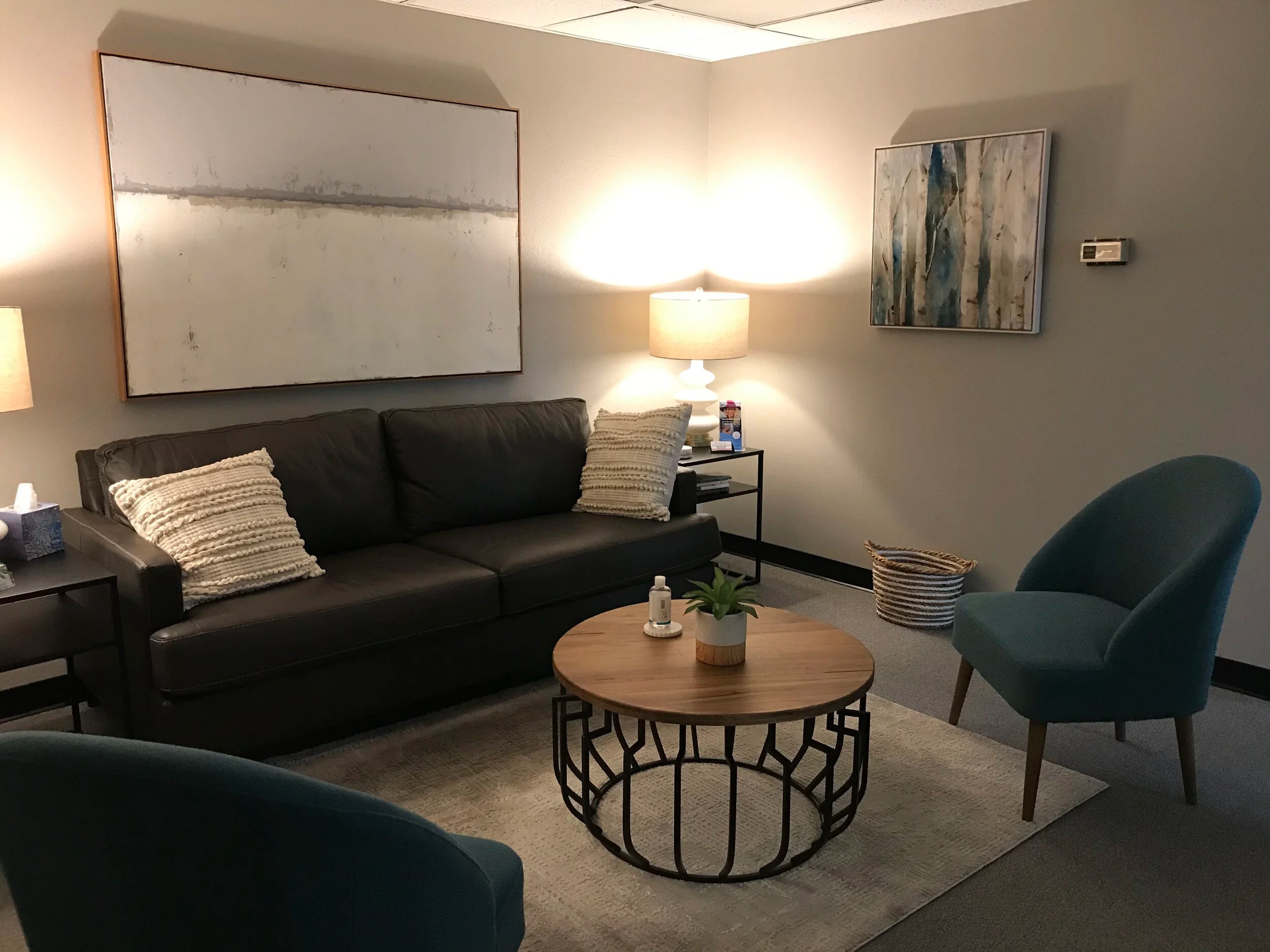 Waiting area for therapy clients in San Marcos, CA